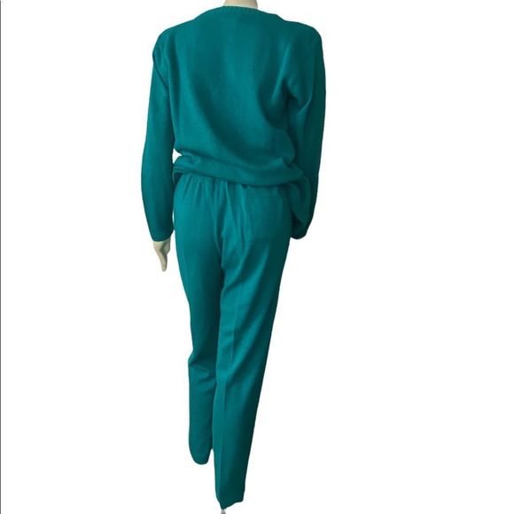 Liz Claiborne Women's Argyle Pullover Sweater & Pull-On Sweatpants Blue Medium - Picture 2 of 12